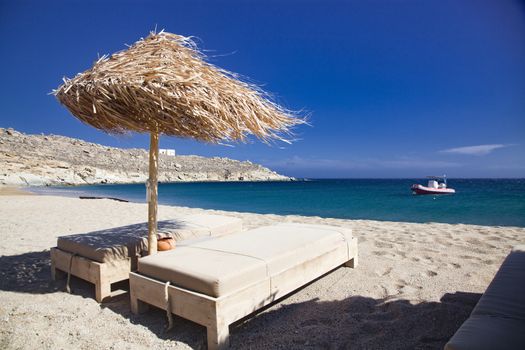 beautiful beach in Mykonos  Greece