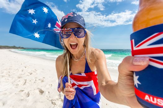 The way Australians celebrate Australia Day, Sporting wins, patrotic fan, parties, holidays, good times, outdoor carefree lifestyle