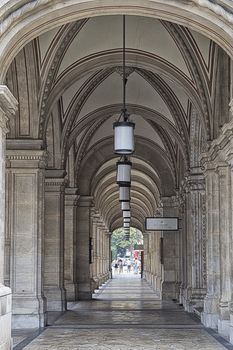 Arched colonnade of Vienna City Hall Entrance Hall