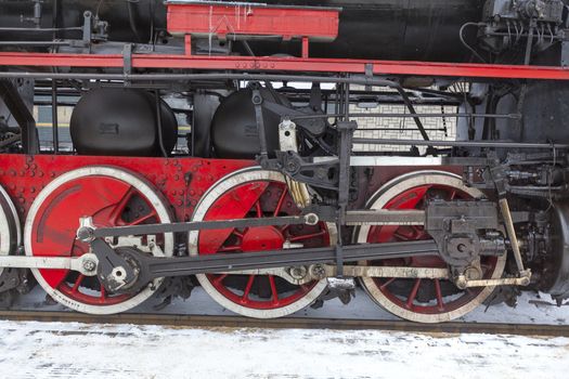 Part of Retro steam train at the station