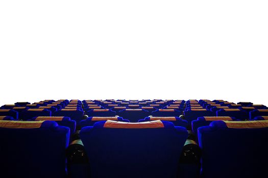 Cinema hall with blue seat