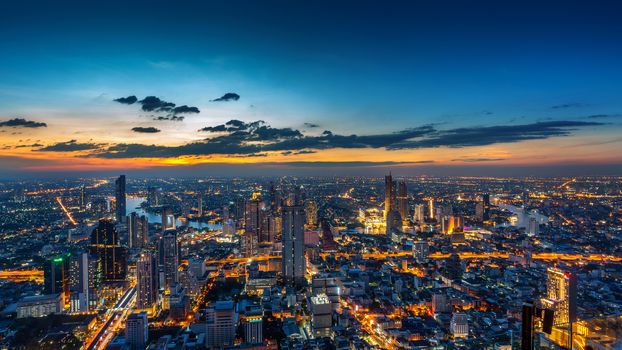 Aerial view of Bangkok cityscape, Thailand