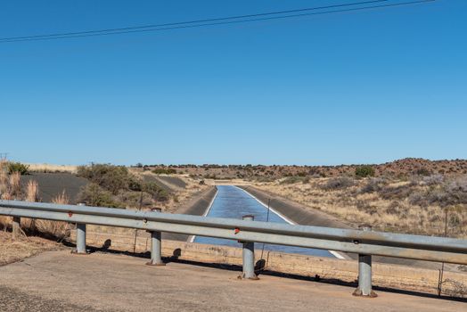 An irrigation canal, originating from the Vanderkloof Dam, near Luckhoff in the Free State Province