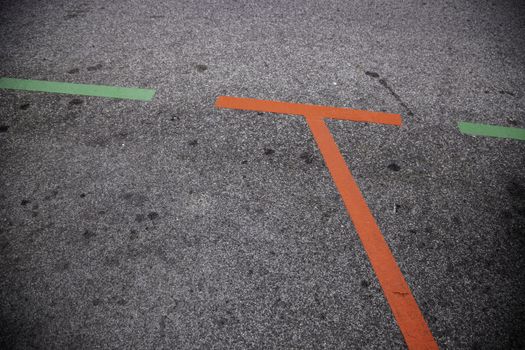 Lines in a parking, signal detail for vehicles