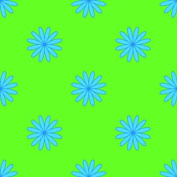 Floral pattern on the neon green background