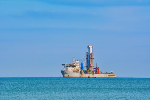 Drill Ship works in the Black Sea