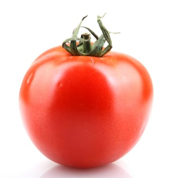 Close-Up Of Red Tomatoes On White Background.