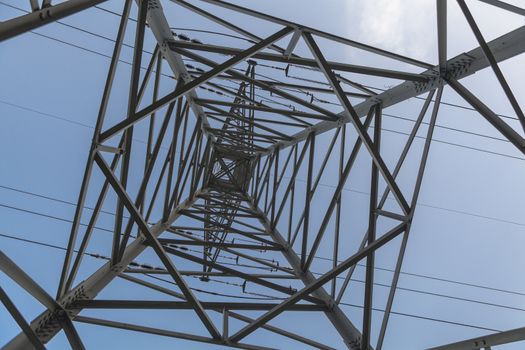 Abstract View Inside of a High Voltage electricity pole