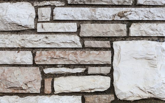 Rectangular stone wall texture closeup
