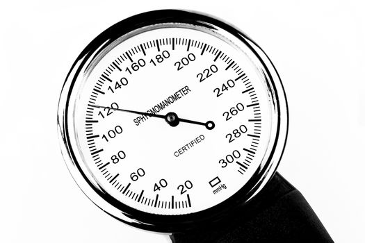 Blood pressure measutment tool sphygmomanometer isolated on white background