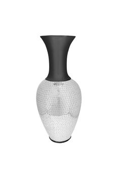 Elegant Metal vase isolated on a white background (glass, empty, vase)