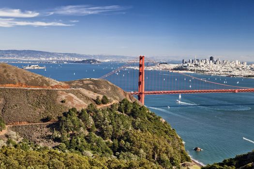 San Francisco With Golden Gate bridge and Alcatraz