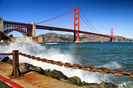 The Golden Gate Bridge in San Francisco bay