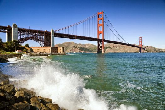 The Golden Gate Bridge in San Francisco bay