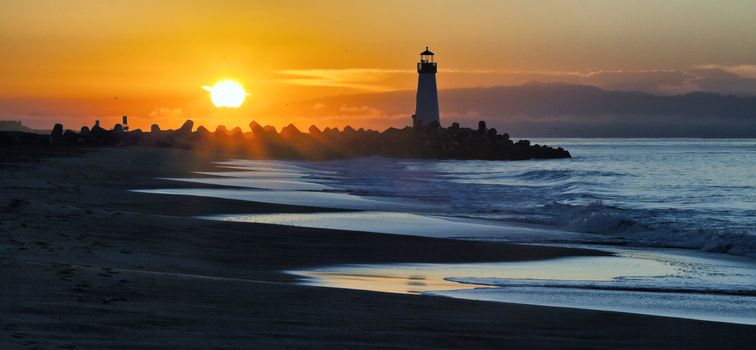 Lighthouse on Santa Cruz Shore