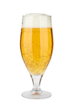 Beer in a glass, isolated, white background 