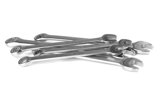 A set of spanners over white background 
