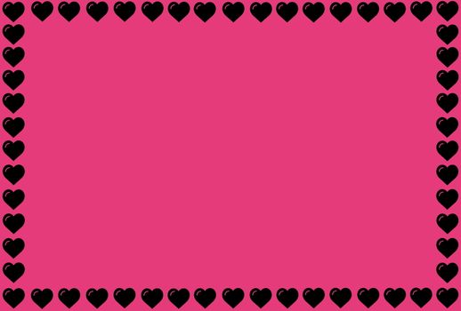 Black Heart Shape on Pink Background. Hearts Dot Design. Can be used for Articles, Printing, Illustration purpose, background, website, businesses, presentations, Product Promotions etc.
