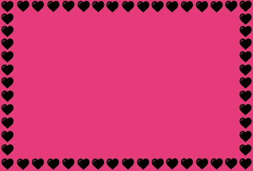 Black Heart Shape on Pink Background. Hearts Dot Design. Can be used for Articles, Printing, Illustration purpose, background, website, businesses, presentations, Product Promotions etc.