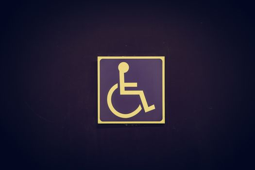 Sign for the disabled, detail of information