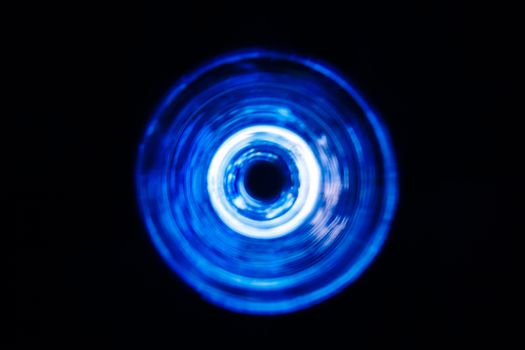 Sound waves in the visible blue color in the dark