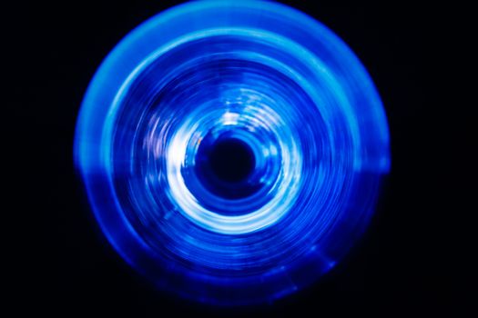 Sound waves in the visible blue color in the dark