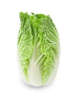 Fresh chinese cabbage on a white background, Save clipping path.