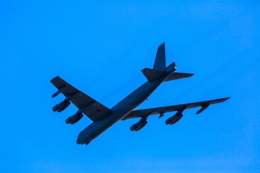 Bomber B-52. B-52 Stratofortress. International Military Training "Saber Strike 2017", Adazi, Latvia, from 3 to 15 June 2017. US Army Europe-led annual International military exercise Saber Strike Field Training Exercise in Latvia.