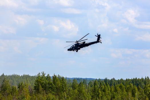 UH-60 Blackhawk and Apache. International Military Training "Saber Strike 2017", Adazi, Latvia, from 3 to 15 June 2017. US Army Europe-led annual International military exercise Saber Strike Field Training Exercise in Latvia.