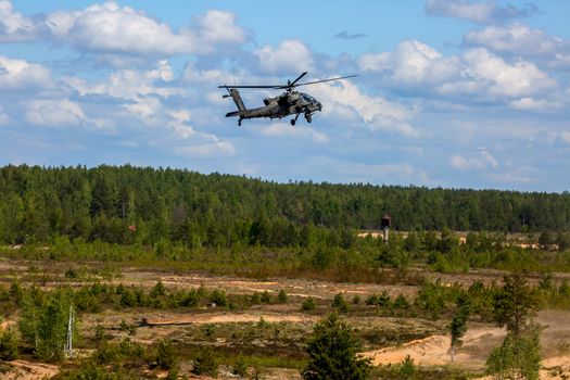 UH-60 Blackhawk and Apache. International Military Training "Saber Strike 2017", Adazi, Latvia, from 3 to 15 June 2017. US Army Europe-led annual International military exercise Saber Strike Field Training Exercise in Latvia.