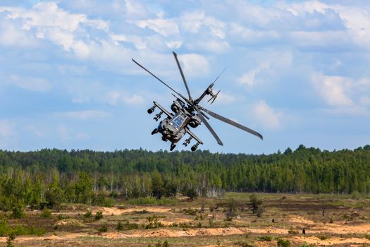 UH-60 Blackhawk and Apache. International Military Training "Saber Strike 2017", Adazi, Latvia, from 3 to 15 June 2017. US Army Europe-led annual International military exercise Saber Strike Field Training Exercise in Latvia.