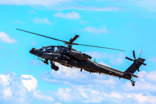 UH-60 Blackhawk and Apache. International Military Training "Saber Strike 2017", Adazi, Latvia, from 3 to 15 June 2017. US Army Europe-led annual International military exercise Saber Strike Field Training Exercise in Latvia.