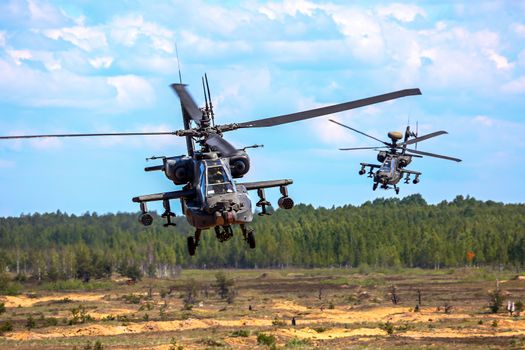 UH-60 Blackhawk and Apache. International Military Training "Saber Strike 2017", Adazi, Latvia. US Army Europe-led annual International military exercise Saber Strike Field Training Exercise in Latvia.
