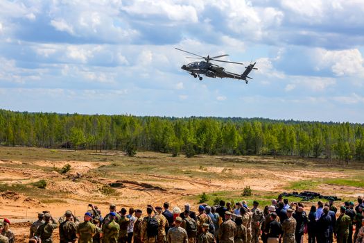 UH-60 Blackhawk and Apache. International Military Training "Saber Strike 2017", Adazi, Latvia, from 3 to 15 June 2017. US Army Europe-led annual International military exercise Saber Strike Field Training Exercise in Latvia.