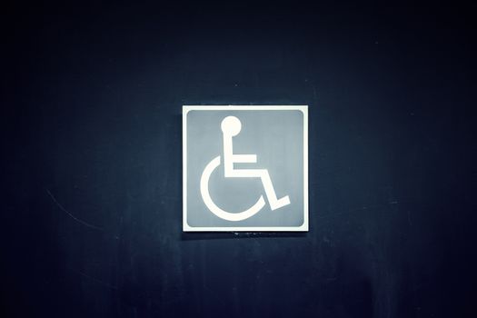 Sign for the disabled, detail of information
