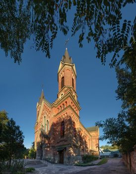 Nikolaev, Ukraine - 10.06.2018.  Catholic church of St. Joseph in Nikolaev, in a sunny day