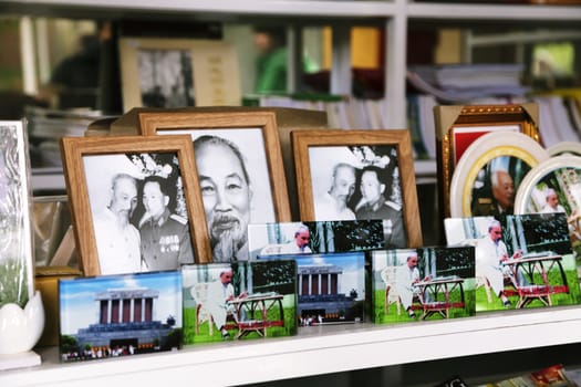 Hanoi, VIETNAM - JANUARY 12, 2015 - Souvenir photos of Ho Chi Minh, the first president of Vietnam