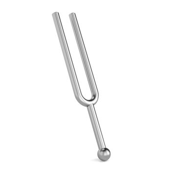 Tuning fork 3D rendering illustration isolated on white background
