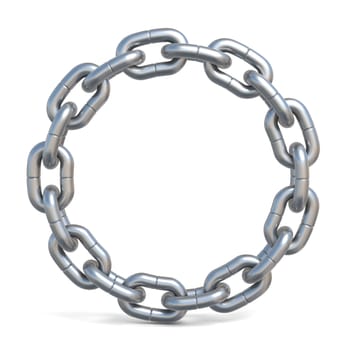 Circle chain 3D render illustration isolated on white background