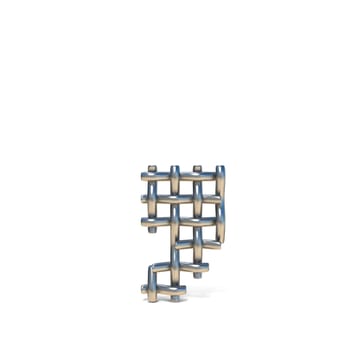 Metal wire mesh font COMMA 3D render illustration isolated on white background