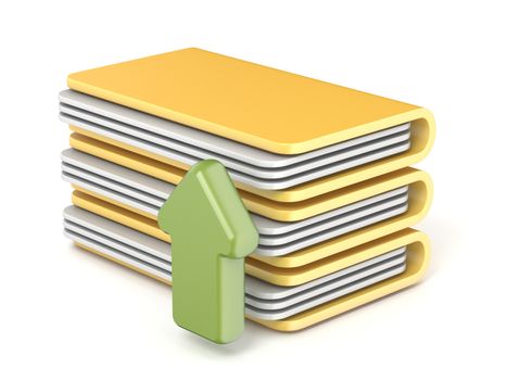Upload folder icon 3D render illustration isolated on white background