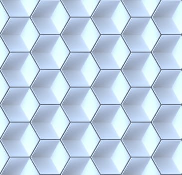 Seamles hexagonal abstract background 3D render illustration