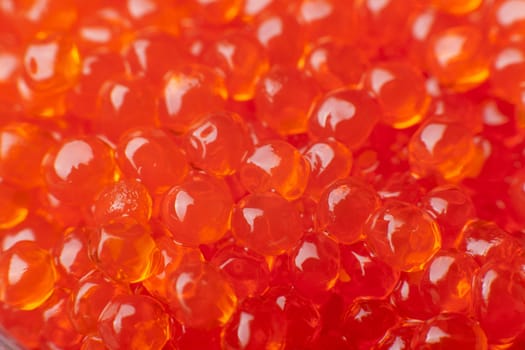 red caviar close-up macro shiny beads