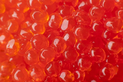 red caviar close-up macro shiny beads