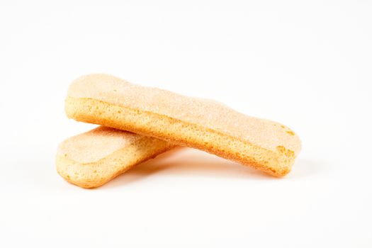 two baby cookie close-up on white background