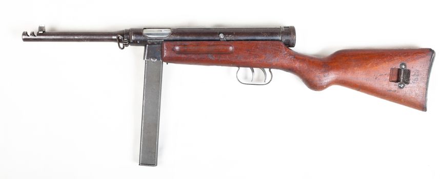 old 30's  gangster mashine gun isolated on white background