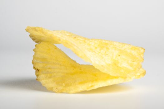 two chips sncaks on white background with shadow