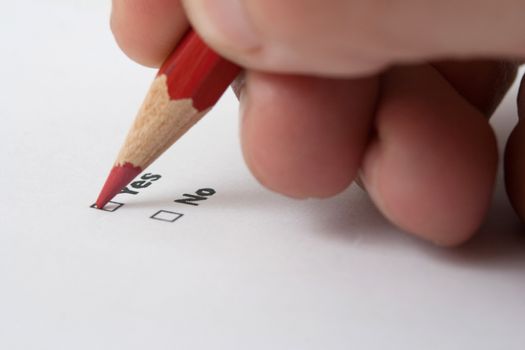 yes or no decition checkbox made with pencil