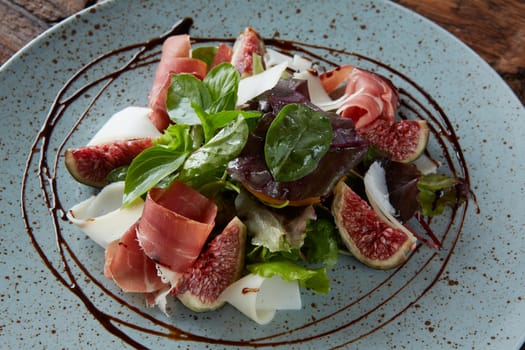 Italian salad. From figs with jamon and parmesan
