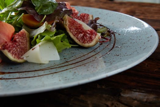 Italian salad. From figs with jamon and parmesan
